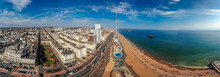 Aerial View Of Brighton In Sunny Day, England