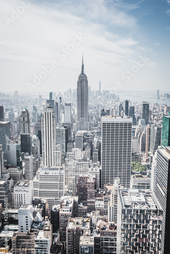 Fotomural View from rockefeller center plattform over big apple new york city at a light c