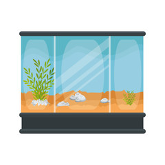 Wall Mural - square aquarium without fish icon vector illustration design