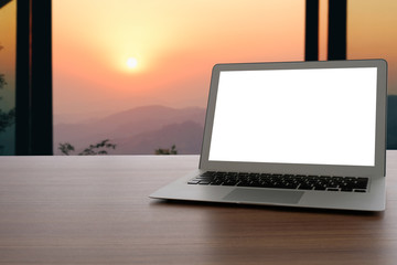 Wall Mural - laptop with a blank screen