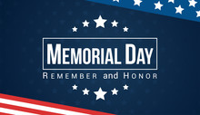 Memorial Day - Remember And Honor With USA Flag, Vector Illustration.