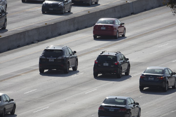 CARS AND SIGNS ON THE 405 FREEWAY IN CALIFORNIA 2017