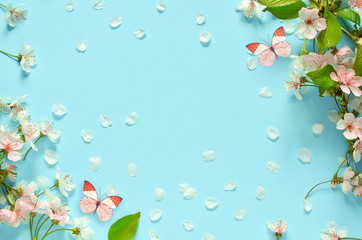 Wall Mural - cherry blossom in wild and butterfly.