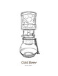 cold brew. coffee maker hand draw vector.