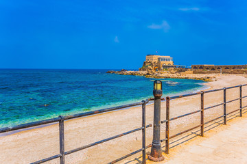 Wall Mural -  The restored embankment in ancient Caesarea