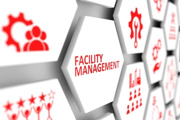 Wall Mural - facility management concept cell blurred background 3d illustration