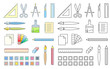 © freebird - Drawing and painting tools for workshop. Vector icons of office