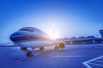 Wall Mural - Airfield aircraft on the apron