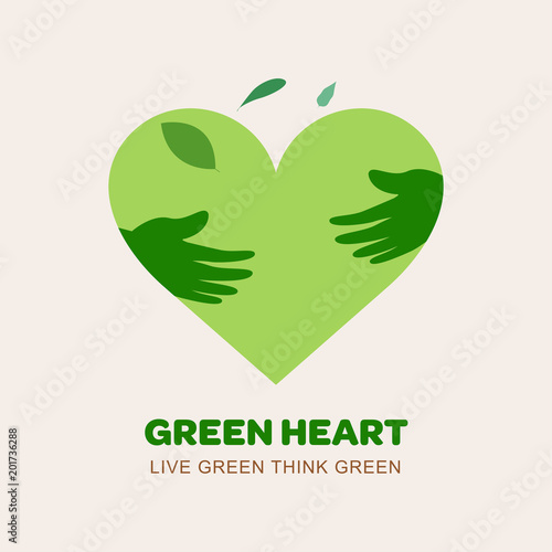 Save environment and nature background. Ecology green heart logo concept. -  Buy this stock vector and explore similar vectors at Adobe Stock | Adobe  Stock