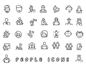 Wall Mural - people hand drawn icon design illustration, line style icon, designed for app and web