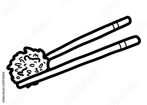 Chopsticks And Rice Cartoon Vector And Illustration Black And White Hand Drawn Sketch Style Isolated On White Background Stock Vector Adobe Stock Chopsticks And Rice Cartoon Vector And Illustration Black And White Hand Drawn Sketch Style Isolated On White Background Stock Vector Adobe Stock