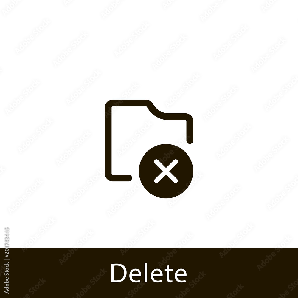 Folder icon delete folder sign design stock vector adobe stock