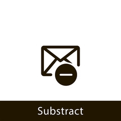 Sticker - envelope icon. substract envelope. sign design