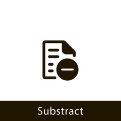 Sticker - document icon. substract document. sign design