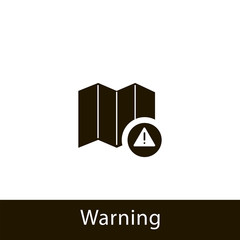 Poster - map icon. warning map. sign design