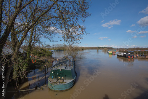Fotografie, Obraz View from Elvington bridge over the flooded river Derwent
