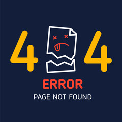 Wall Mural - 404 error page not found miss paper with white background design template for website background gra
