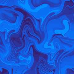 Fototapete - Abstract vector pattern. Curved wavy psychedelic irregular lines. Navy blue background.