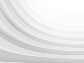 Aufkleber - Abstract of white curved architectural pattern background,Concept of future modern facade design on architecture,3d rendering	