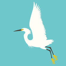  Bird  Heron  Vector Illustration  Profile Side   Flat