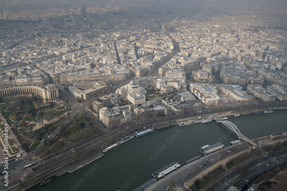 Obraz na płótnie Paryż, Francja, widok z wieży Eiffla w salonie