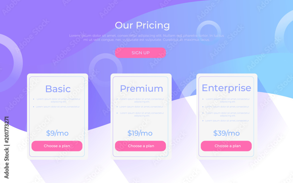 Our price plan . Three Different Categories of Money pricing Stock ...