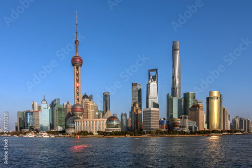 Zdjęcie XXL Shanghai Pudong linia horyzontu, Chiny
