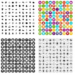 Wall Mural - 100 clouds icons set vector in 4 variant for any web design isolated on white