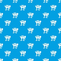Wall Mural - Beaver pattern vector seamless blue repeat for any use