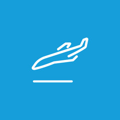 Poster - Airplane landing line icon