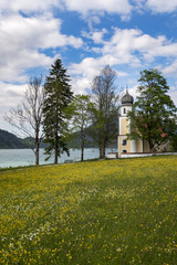 Wall Mural - Margarethenkirche am Walchensee, Bayern