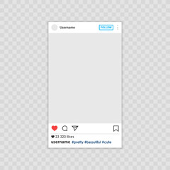 Wall Mural - social network photo frame. social network post. frame for your photo. vector template. template wit