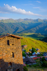 Sticker - Towers in Omalo, Tusheti, Georgia