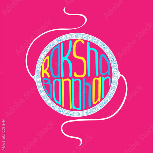 Fotografering Bright illustration with hand-drawn lettering for Raksha Bandhan.