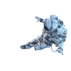 astronaut on white. mixed media