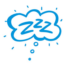 Sleep Comic Bubble Zzz. Sleeping Bubble Icon. Vector .