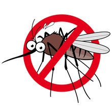 Cartoon Mosquito Repellent Sign. Vector Illustration