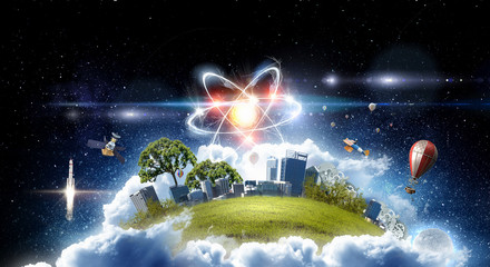 Wall Mural - astronomy concept backdrop. 3d rendering