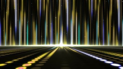 Poster - Digital abstract moving light dots pattern for background and screensaver