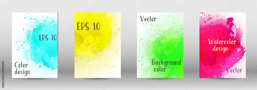 Design cover with a picture of watercolor spray. - obrazy, fototapety, plakaty 