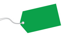 Green Tag On White Background.