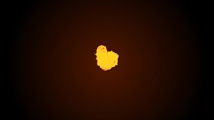 Wall Mural - Abstract isolated animation of nebula creation and death. Futuristic space particles connected in bright round energy structure. Shiny red, yellow space orb VFX design element. Ultra high quality 4K
