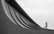 Minimalist Architecture with curves and sky