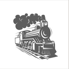 Vector Templates With A Locomotive, Vintage Train, Logotype, Illustration.