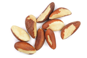 Wall Mural - Brazil nuts isolated on white background closeup. Top view. Flat lay