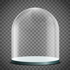 Wall Mural - Blank glass dome on a transparent background