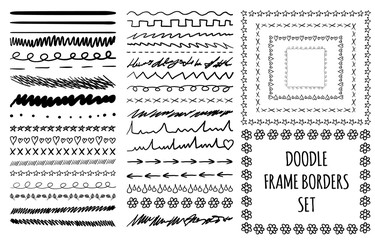 Sketched set of divider lines and frames on white