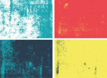 Rolled Ink Grunge Texture. Set Of 4 High Quality Vectors