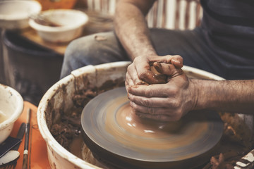 A day in the life of a pottery artist - at the pottery wheel.