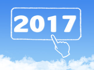 Sticker - Happy New Year 2017 cloud shape